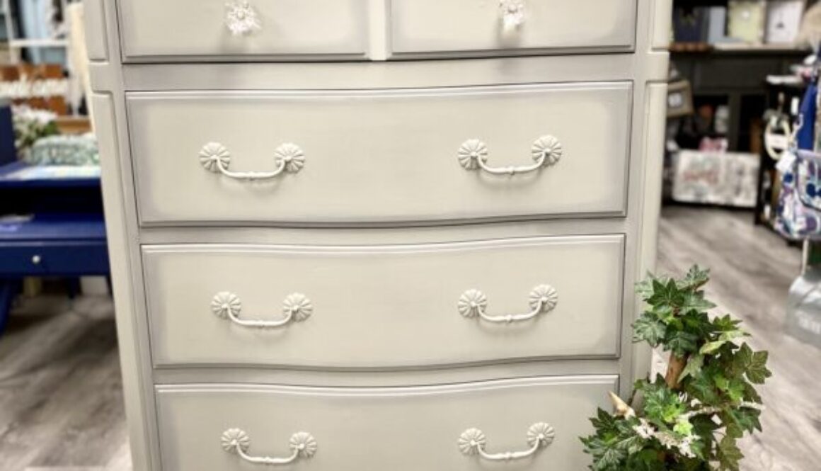 painted Greige 5 drawer dresser