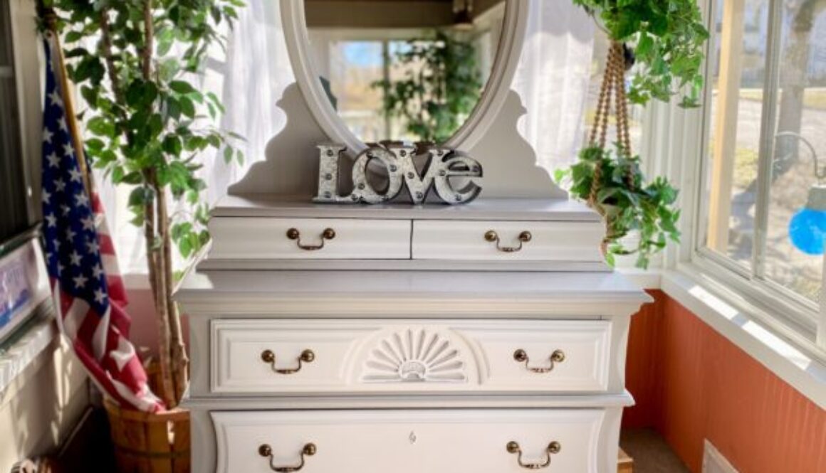 painted dresser glovebox drawer mirror