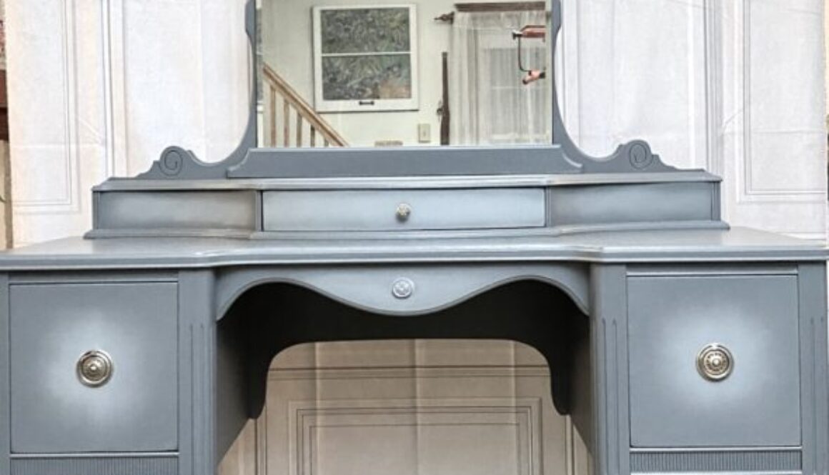 mirror vanity painted gray