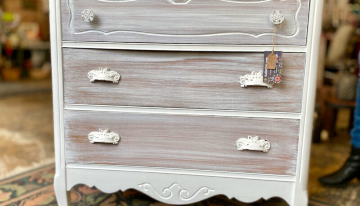 Natural wood white washed chest dresser